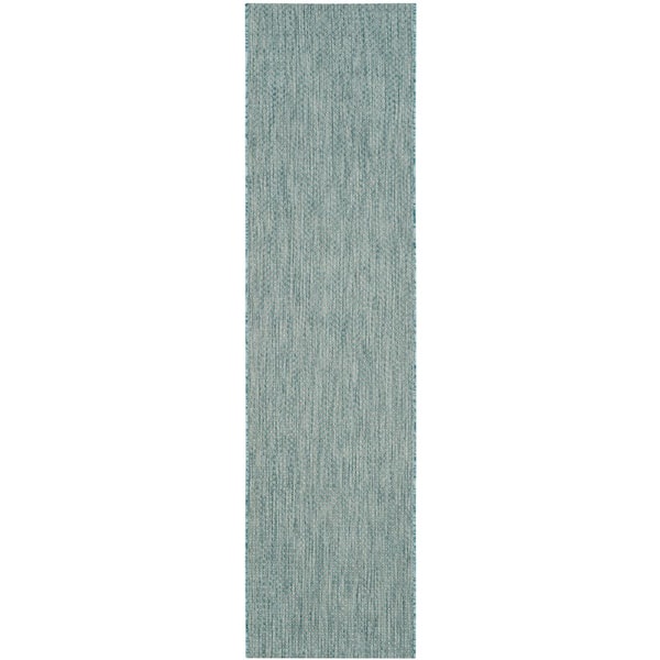  SAFAVIEH Courtyard Collection Area Rug - 8' x 11', Aqua & Grey,  Non-Shedding & Easy Care, Indoor/Outdoor & Washable-Ideal for Patio,  Backyard, Mudroom (CY8521-37121) : Home & Kitchen