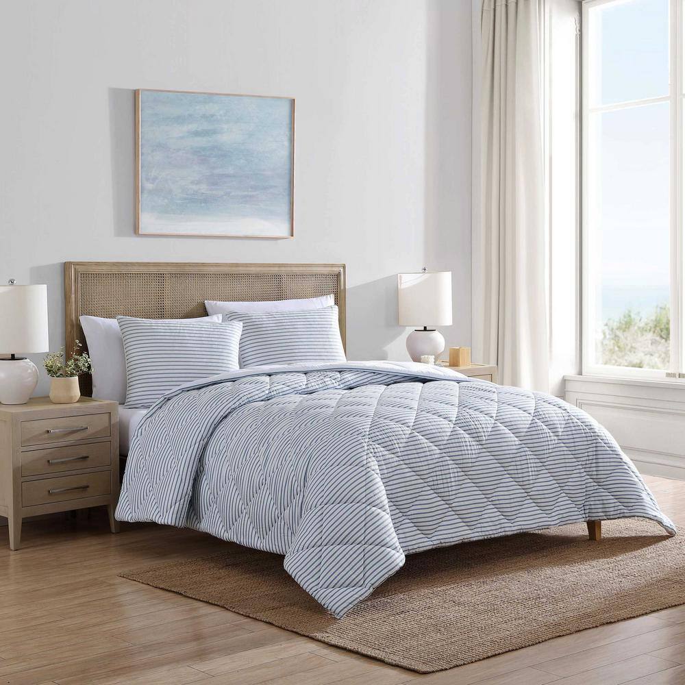King Navy Dusk Reversible Microfiber Comforter Set