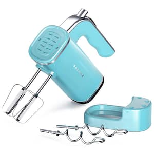OVENTE 5-Speed Turquoise Portable Electric Hand Mixer with 2 Whisk Beater  Attachments and Snap-on Storage Container HM151T - The Home Depot