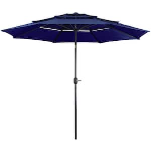 9 ft. Patio Umbrella Outdoor 3 Tier Vented Table Umbrella with 8 Sturdy Ribs