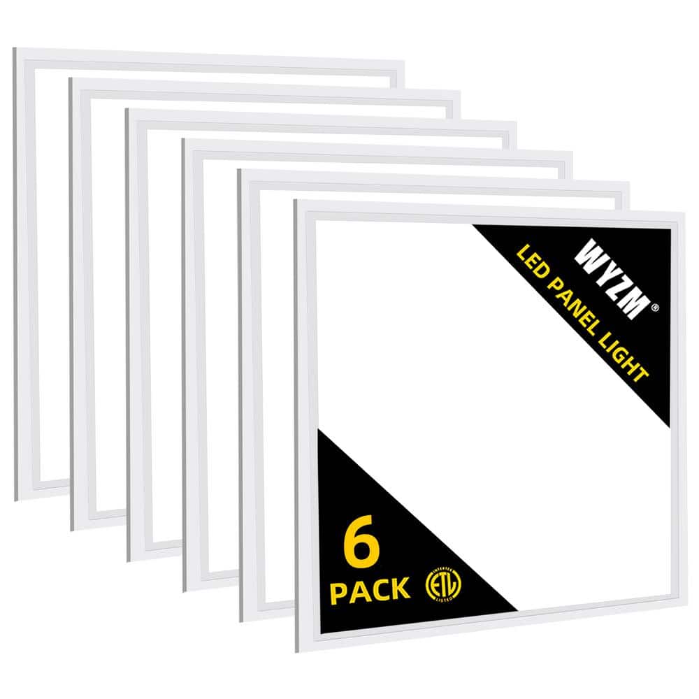 WYZM 2 ft. x 2 ft. 5800 Lumens Integrated LED Panel Light, 5000K Bright ...
