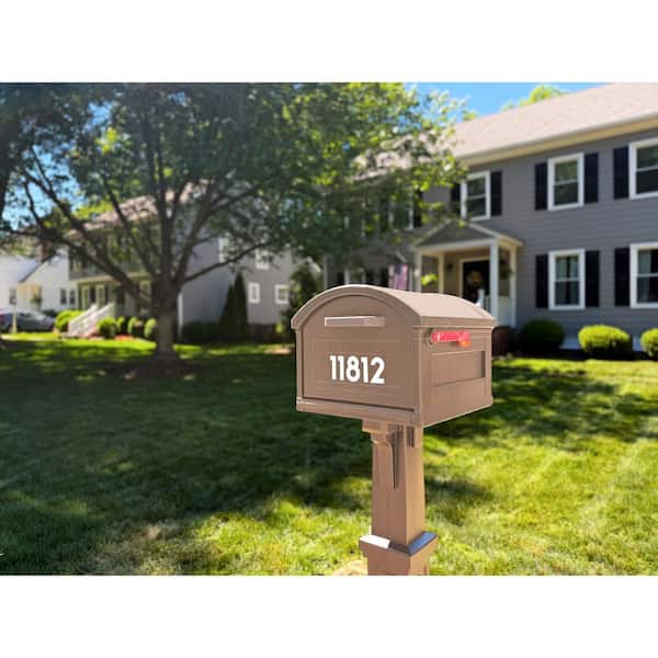 Grand Haven Mocha, Extra Large, Plastic, Mailbox and Post Combo
