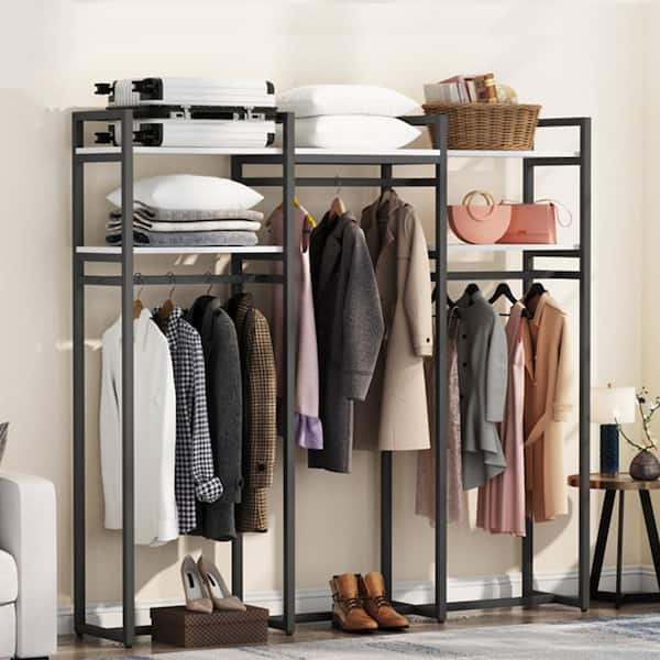 BYBLIGHT 78 in. Brown Free-standing Industrial Clothes Rack