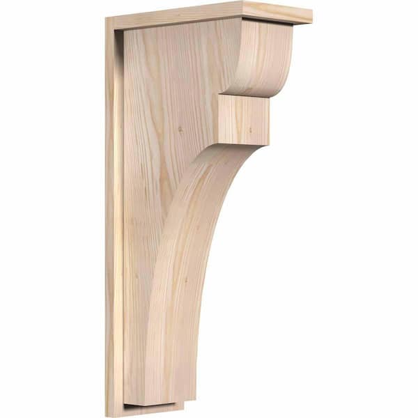 Ekena Millwork 7-1/2 in. x 14 in. x 30 in. Douglas Fir Yorktown Smooth Corbel with Backplate