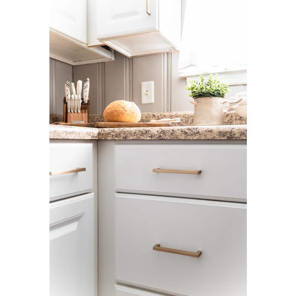 Champagne Bronze Modern Kitchen Cabinet Drawer Pulls, 5-1/16"