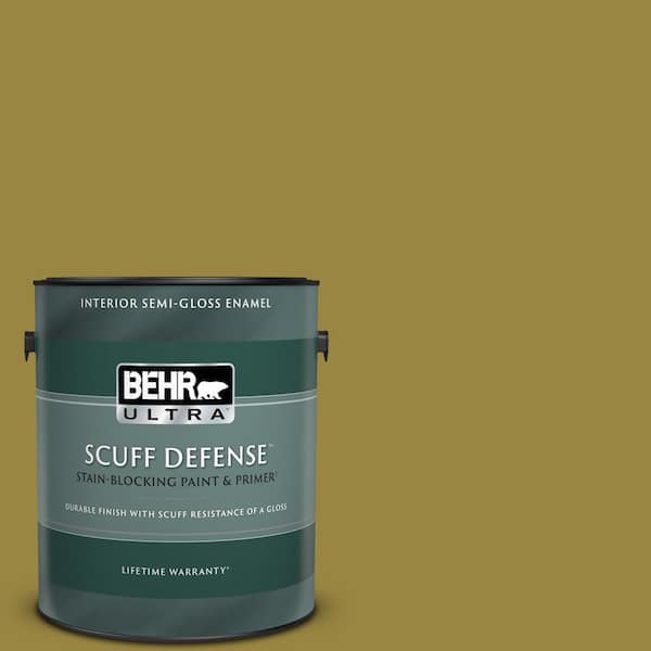 BEHR ULTRA 1 gal. #380D-7 Wild Grass Extra Durable Semi-Gloss Enamel Interior Paint & Primer