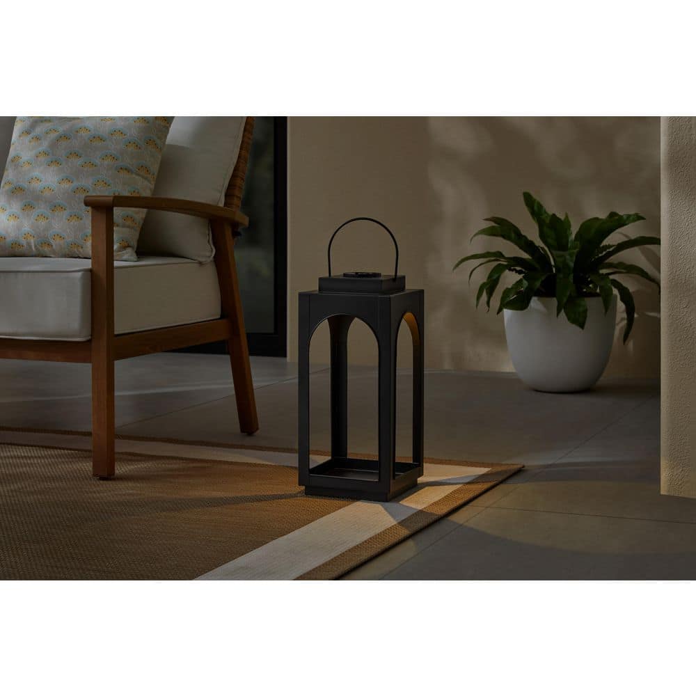 Hampton Bay 7.87 x 17.72 In. Metal SOLAR Lantern 26GE30247 - The