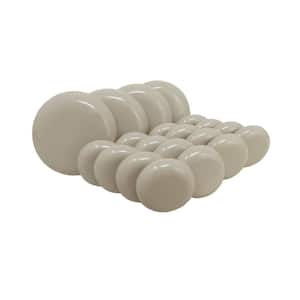 (16) 1 in. and (4) 1-3/4 in. Beige Round Self-Adhesive Plastic Heavy Duty Furniture Slider for Carpeted Floors (20-Pack)