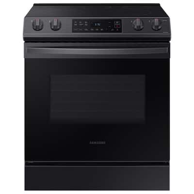 30 in. 6.3 cu. ft. Slide-In Electric Range with Self-Cleaning Oven in Black Stainless Steel