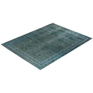 Gray 9 ft. 2 in. x 11 ft. 10 in. Fine Vibrance One-of-a-Kind Hand-Knotted Area Rug