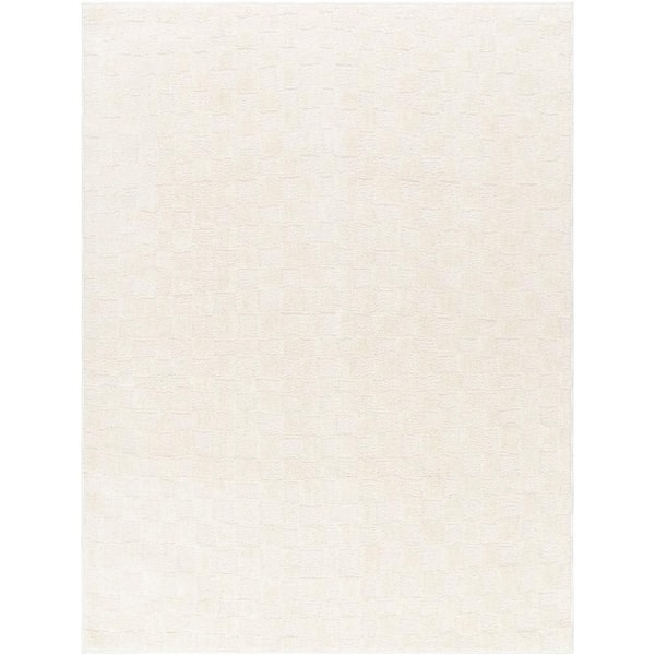 Livabliss Freud Cream 8 ft. x 10 ft. Checkered Indoor Area Rug