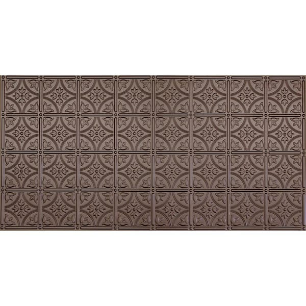 Global Specialty Products Dimensions 2 ft. x 4 ft. Glue Up Tin Ceiling Tile in Metallic Bronze