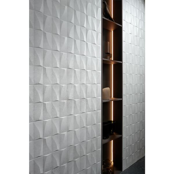 Imprint 11.81 in. x 35.46 in. Matte White Ceramic Large Format Wall and Floor Tile (11.63 sq. ft./case) (4-pack)
