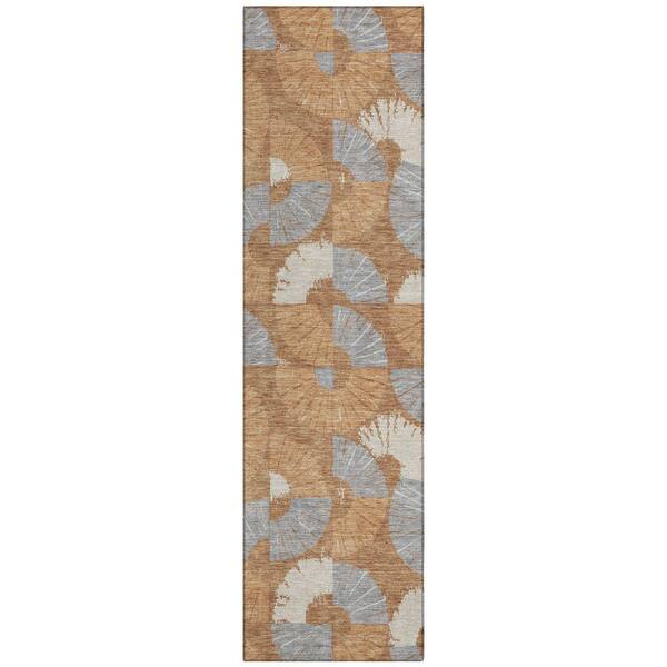 Chantille Machine Washable Indoor/Outdoor Abstract ACN2462 Paprika 2 ft. x 7 ft. Runner Rug