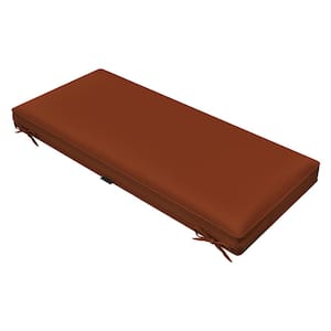 48 in. x 18 in. Outdoor Bench High-Rebound Waterproof Removable Washable Cushion Cover in Wine Red