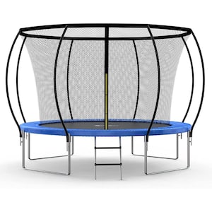 12 ft. Simple Deluxe Recreational Trampoline with Enclosure Net, Blue