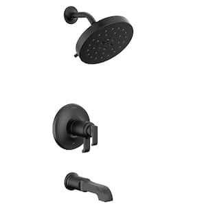 Tetra TempAssure 1-Handle Wall-Mount Tub and Shower Trim Kit in Matte Black (Valve Not Included)