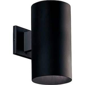 Cylinder Collection 6" Black Modern Outdoor Aluminum Wall Lantern Entry, Garage, Porch Light