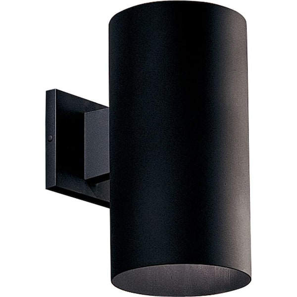 Progress Lighting Cylinder Collection 6" Black Modern Outdoor Aluminum Wall Lantern Entry, Garage, Porch Light