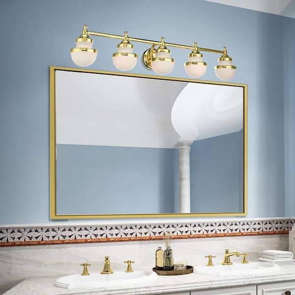 Livex Lighting Oldwick 5 Light Polished Brass Vanity Sconce