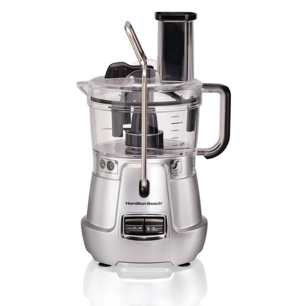 Hamilton Beach Stack  Snap 8-Cup 3-Speed Silver Food Processor with Built-in  Bowl Scraper 70820 The Home Depot