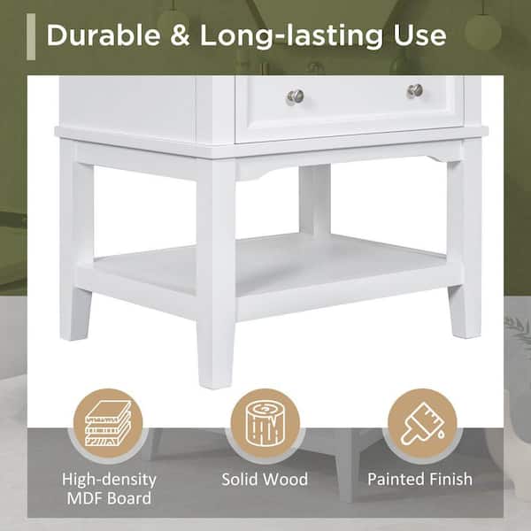 FAMYYT 24 in. W x 18 in. D x 33.7 in. H Single Sink Freestanding