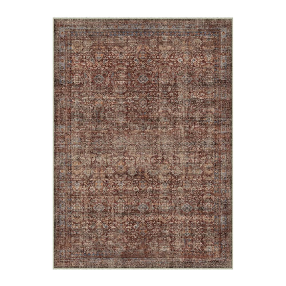 Solo 3 ft. X 5 ft. Red Distressed Vintage Floral Area Rug price history on PriceWatchPro