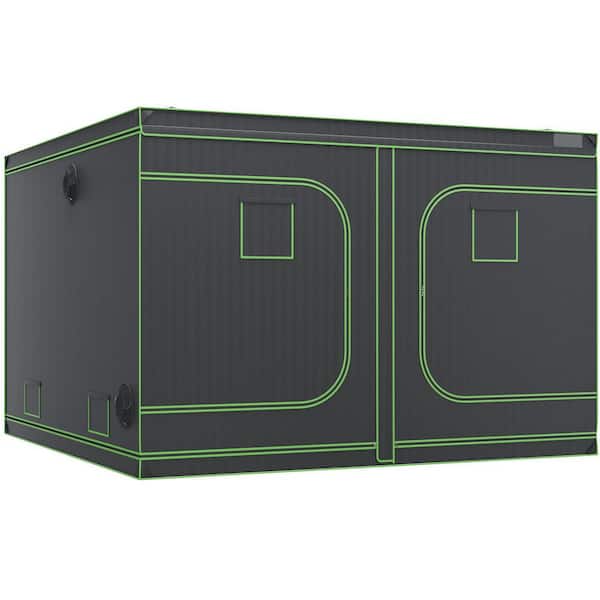 SKYSHALO 10 x 10 Grow Tent, 120 x 120 x 80 in. High Reflective 600D Mylar Hydroponic Growing Tent with Observation Window