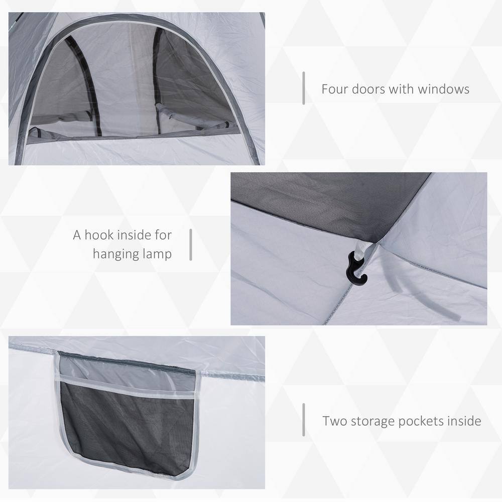Gray Three Season 4 Person Camping Tent with Carry Bag