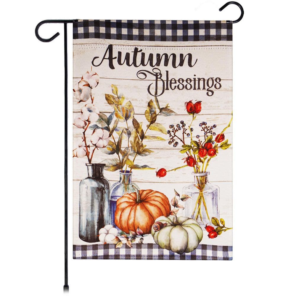 1 ft. x 1.5 ft. Polyester Autumn Blessings Pumpkins and Flower Vases Garden Flag Printed Blackout price history on PriceWatchPro