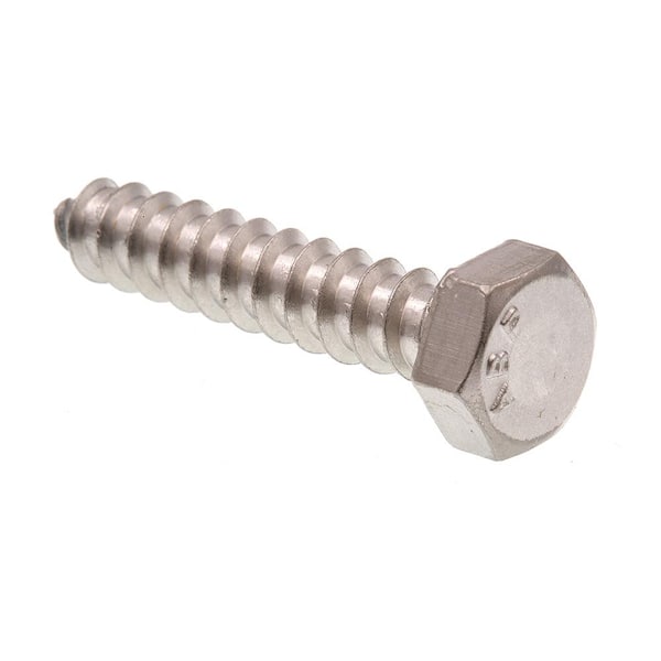 Prime-Line 5/16 in. x 1-1/2 in. Grade 18-8 Stainless Steel Hex Lag Screws  (50-Pack) 9055536 The Home Depot