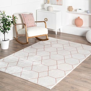 Veronica Geometric Honeycomb Light Pink 6 ft. 7 in. x 9 ft. Area Rug