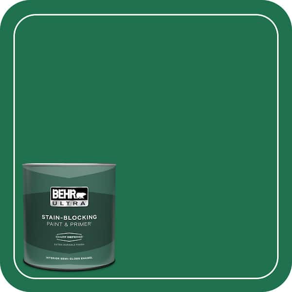 BEHR ULTRA 1 qt. #470B-7 Climbing Ivy Extra Durable Semi-Gloss Enamel Interior Paint & Primer