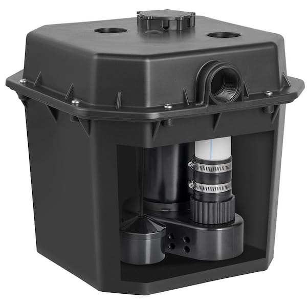 Utility Sink Pump 1/2 HP 120-Volt 3500 GPH Flow 28 ft Head Under-Sink Sump Pump System with 6 Gallon Basin Automatic