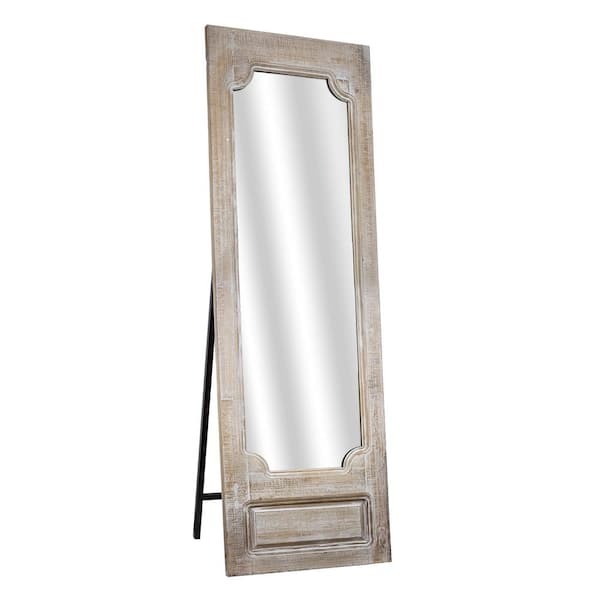 American Art Decor Oversized Rectangle Whitewashed Mirror (69.5 in. H x 21.25 in. W)