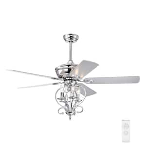 52 in. Indoor Silver Standard Ceiling Fan with 5 Wood Blades