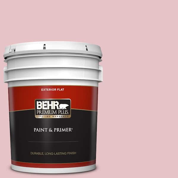 BEHR PREMIUM PLUS 5 gal. #S140-2 Cranapple Cream Flat Exterior Paint & Primer