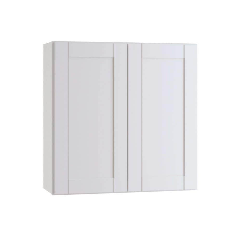 Contractor Express Cabinets Arlington Vesper White Plywood Shaker Stock Assembled Wall Kitchen Cabinet Soft Close 27 in W x 12 in D x 30 in H -  W2730-AVW