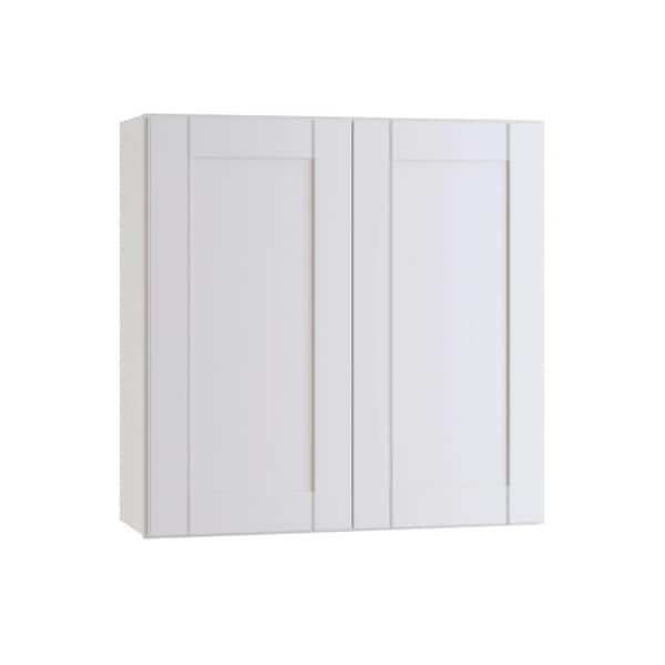 Home Decorators Collection Washington Vesper White Plywood Shaker Assembled Wall Kitchen Cabinet Soft Close 24 in W x 12 in D x 30 in H