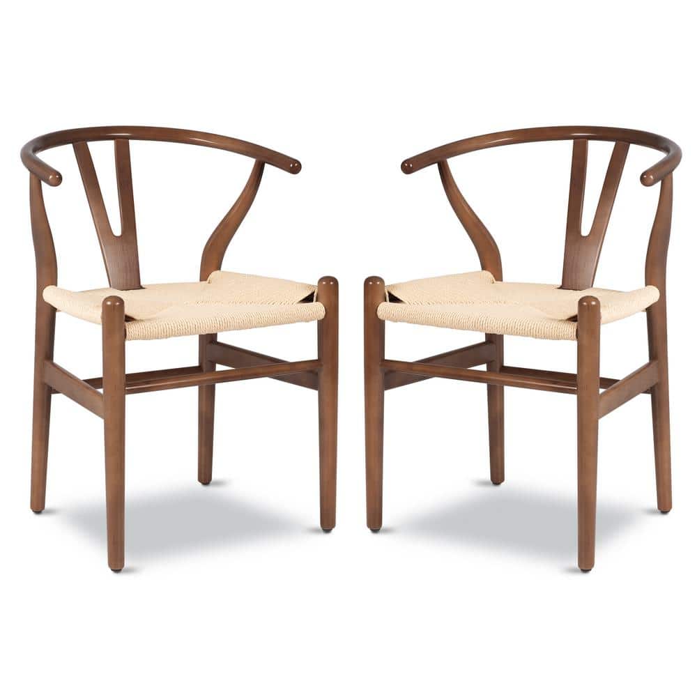 Poly and Bark Weave Walnut Chair (Set of 2) EM-109-WAL-X2