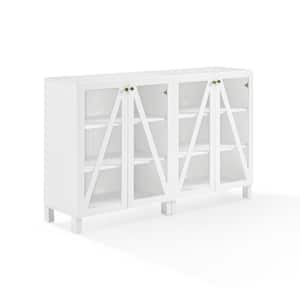 Cassai White 2-Pieces Media Storage Cabinet Set