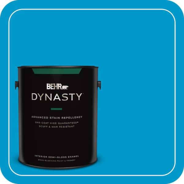 BEHR DYNASTY 1 gal. #550B-6 Isle of Capri Semi-Gloss Enamel Interior Stain-Blocking Paint & Primer