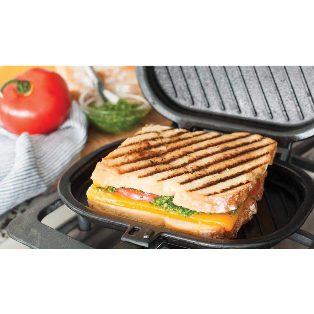 Black Cast Aluminum Stovetop Sandwich and Grill Press