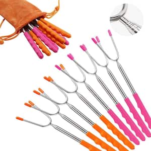 Premium 45 in. L Fire Pit Kit, Marshmallow Grilling Fork Kebabs for Camping Hot Dog Campfire Grill (8-Pack)