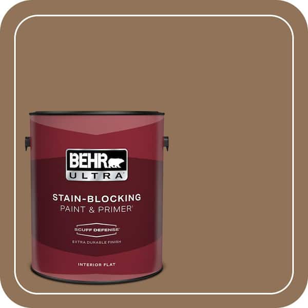 BEHR ULTRA 1 gal. #PMD-107 Shaved Chocolate Extra Durable Flat Interior Paint & Primer