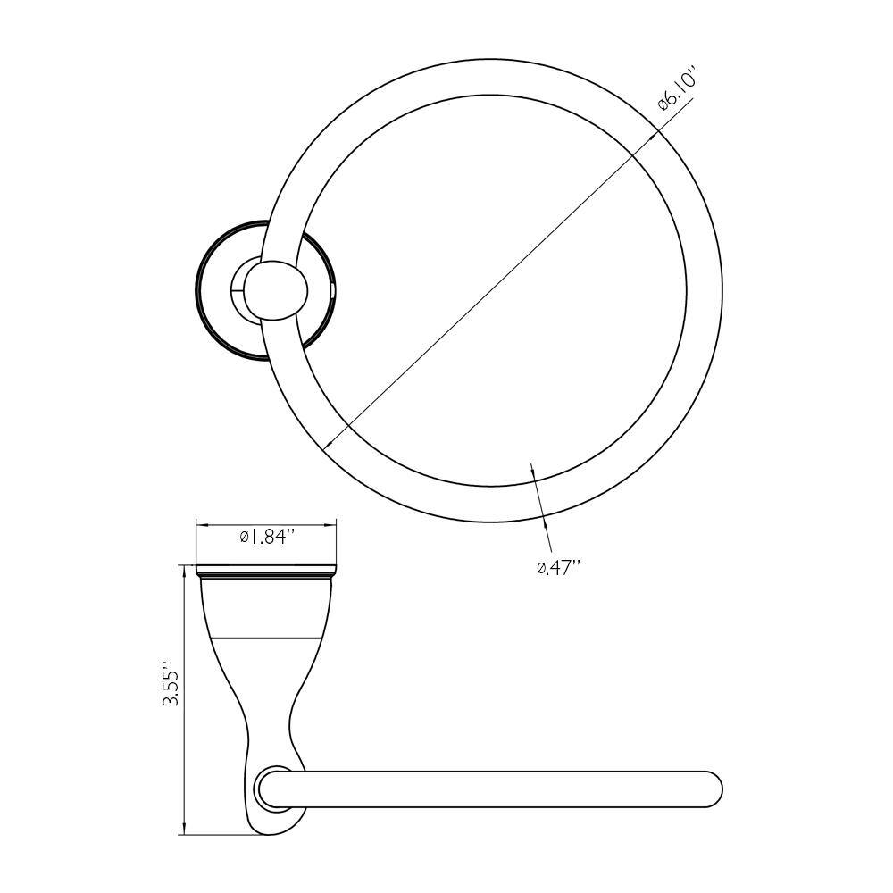 Brushed Nickel Wall Mounted Towel Ring with Zinc Base