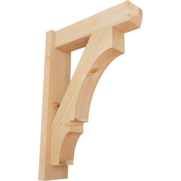 Ekena Millwork 6 in. x 28 in. x 20 in. Douglas Fir Balboa Craftsman Smooth Outlooker