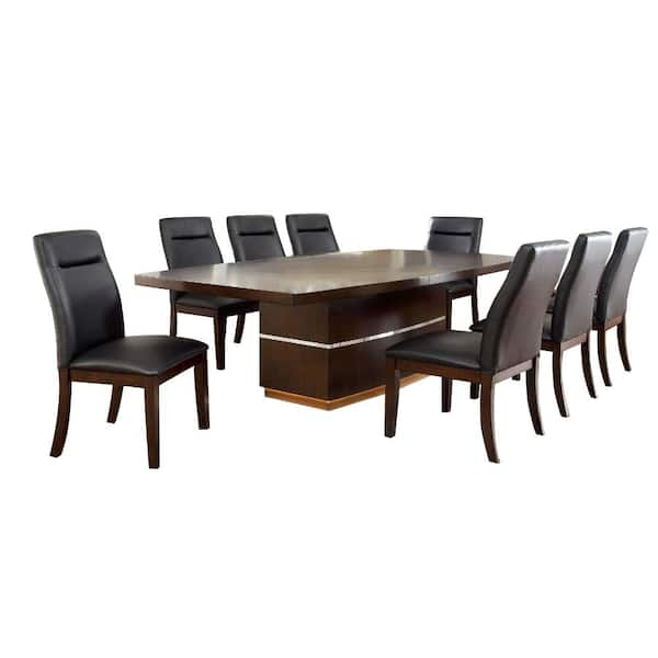 William's Home Furnishing Lawrence Dark Cherry 9-Piece Table Set