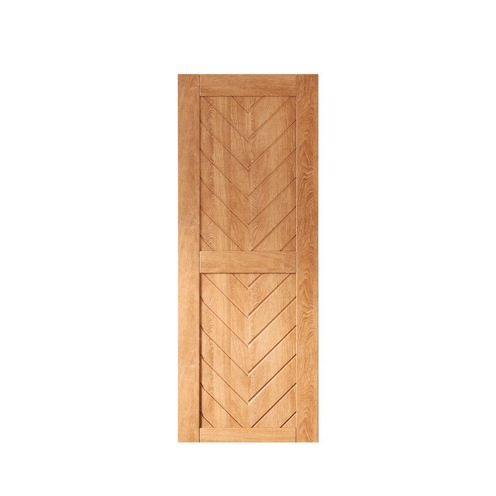 JT3 30 in. x 80 in. C-Panel Solid Core Early American Fishbone Design Pine Wood Interior Sliding Barn Door Slab price history on PriceWatchPro