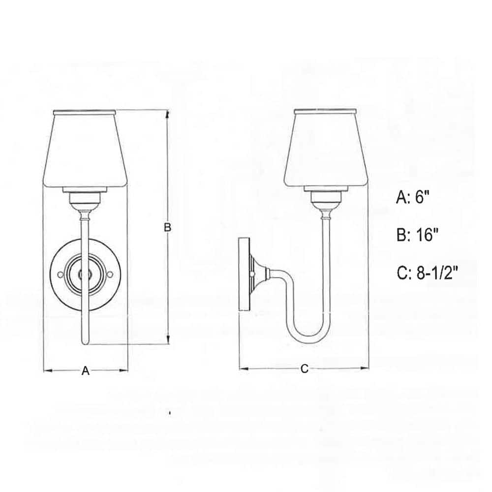 Kelsy Chrome 1-Light Bathroom Wall Fixture with Frosted Shade